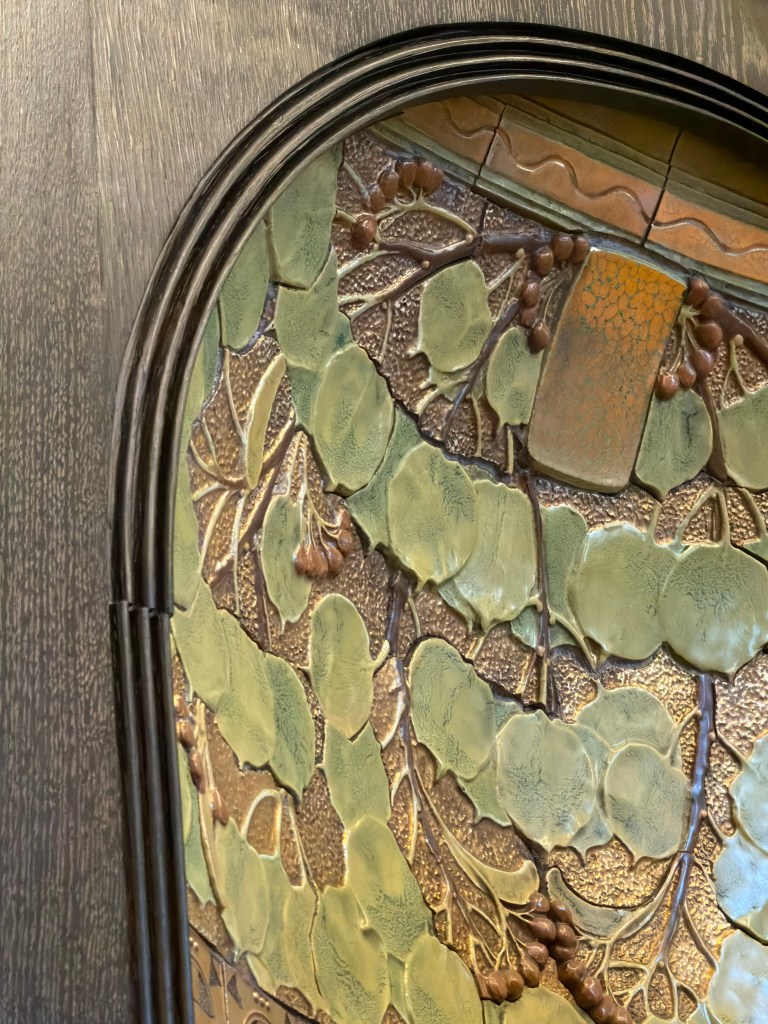 Stylized art-deco Linden leaves and floral parts in the Riegr Room of the Prague Municipal House (Feb. 22, 2026 © Nicolette L. Cagle)